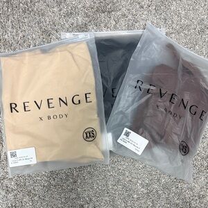 Revenge Clothing Shapewear Set - Black, Brown, and Tan